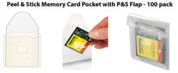 Peel & Stick Memory Card Pocket with P&S Flap 100/pk