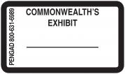 COMMONWEALTH'S EXHIBIT Labels, White - 480 per pack