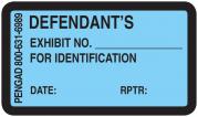 DEFENDANT'S EXHIBIT NO. FOR IDENTIFICATION Labels, Blue - 480 per pack