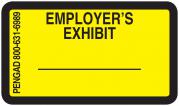 EMPLOYER'S EXHIBIT Labels, Yellow - 480 per pack