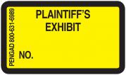 PLAINTIFF'S EXHIBIT NO. Labels, Yellow - 480 per pack