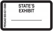 STATE'S EXHIBIT Labels, White - 480 per pack